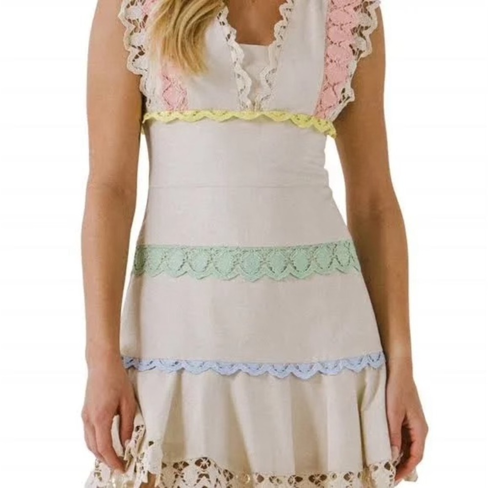 Endless Rose Colorblock Trim Mini Dress